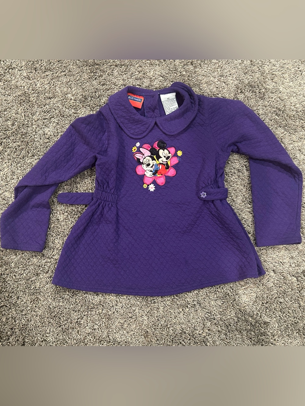 Mickey And Minnie Mouse Girls Vintage 90S Long Sleeve Purple Shirt 6X